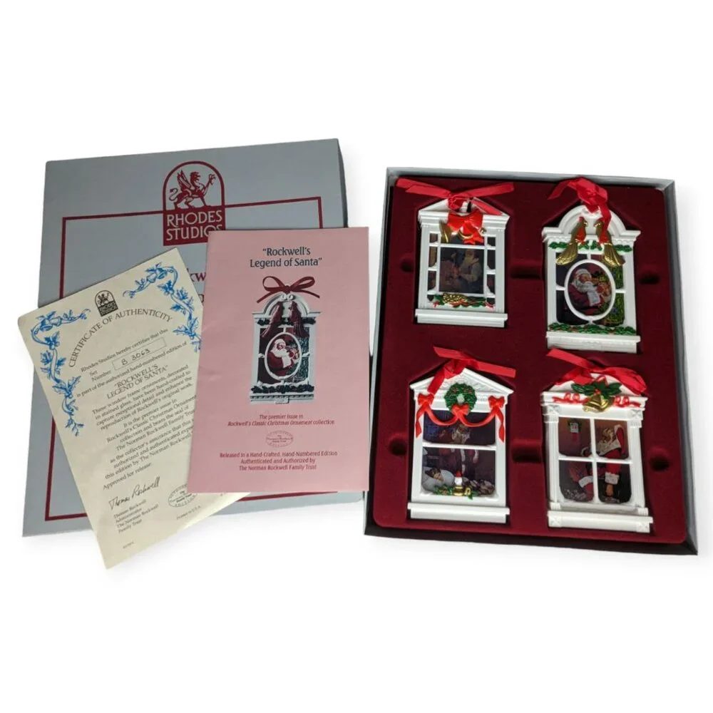 Vintage 1991 Norman Rockwell's Legends of Santa Ornament Collection